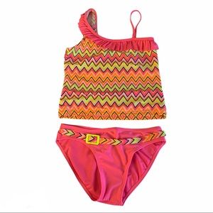 hP {2CB Real} Girls Bright Chevron 2pc swimsuit